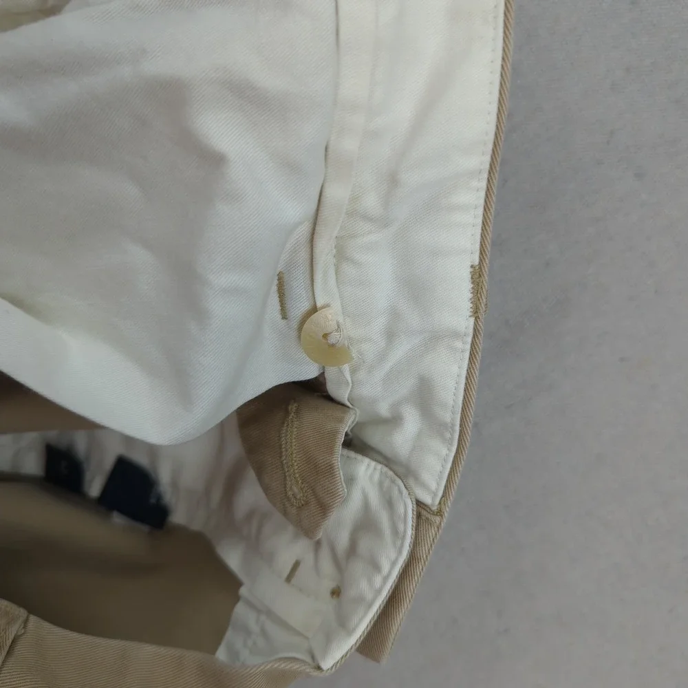 Vtg Polo Ralph Lauren Pants Men 36x30 Khaki Hammond Pleated Cuffed Preppy Office